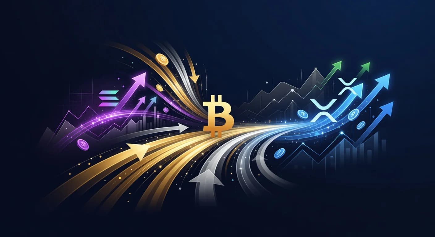 Rotation de capitaux crypto en 2026 : pourquoi les investisseurs délaissent Bitcoin pour Solana et XRP